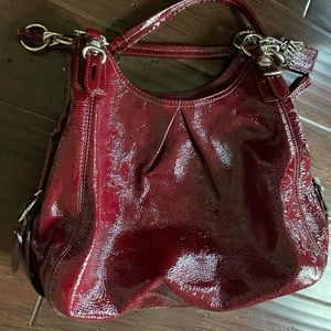 Coach burgundy shiny handbag